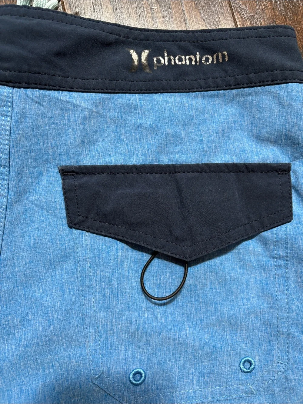 Hurley Light Blue Swim Boardshorts with Navy Trim
